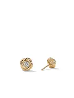 Crossover Infinity Stud Earrings In 18k Gold With Diamonds