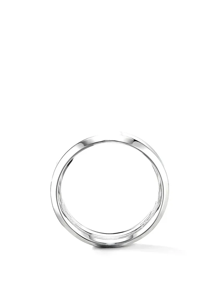 Beveled Band Ring 18k White Gold