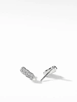 Cable Collectibles® Bar Stud Earrings In 18k White Gold With Pavé Diamonds