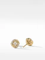 Petite Infinity Stud Earrings In 18k Yellow Gold With Diamonds