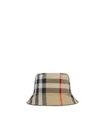 Exaggerated Check Cotton Bucket Hat