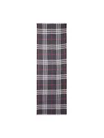 Lightweight Check Wool Silk Scarf