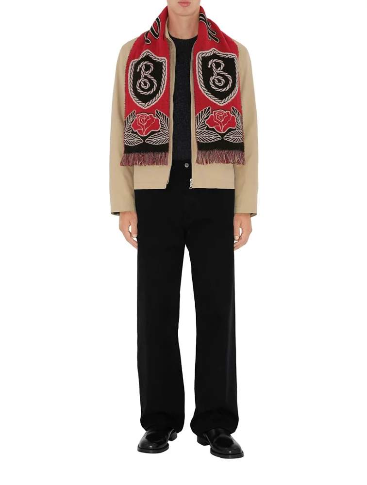 B Shield Wool Cashmere Scarf