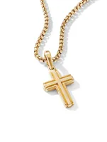 Deco Cross Pendant In 18k Yellow Gold