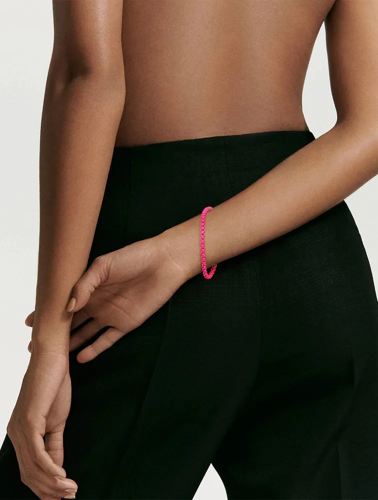 Dy Bel Aire Chain Bracelet Hot Pink With 14k Rose Gold Accent