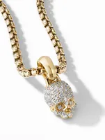 Skull Charm With Full Pavé Diamonds And 18k Yellow Gold