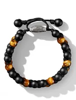 Spiritual Beads Two Row Woven Bracelet With Black Onyx And Tiger's Eye