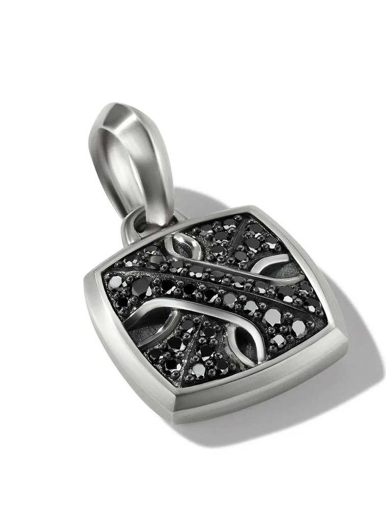 Armory® Amulet In Sterling Silver With Pavé Black Diamonds