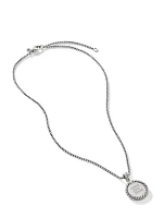 E Initial Charm In Sterling Silver With Pavé Diamonds