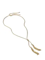 Helena Tassel Necklace In 18k Yellow Gold With Pavé Diamonds