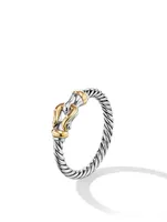 Petite Buckle Ring Sterling Silver With 18k Yellow Gold