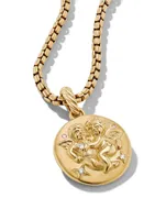 Gemini Amulet In 18k Yellow Gold With Diamonds