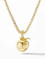 Nyc Big Apple Amulet  In 18k Yellow Gold With Pavé Tsavorites