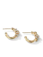 Helena Hoop Earrings In 18k Yellow Gold With Pavé Diamonds