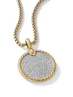 Dy Elements® Disc Pendant In 18k Yellow Gold With Pavé Diamonds