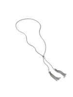 Renaissance Tassel Necklace In Sterling Silver With Pavé Diamonds