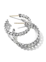 Belmont® Curb Link Hoop Earrings  In Sterling Silver