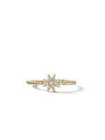 Petite Starburst Station Ring 18k Yellow Gold With Full Pavé Diamonds