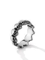 Memento Mori Skull Band Ring Sterling Silver
