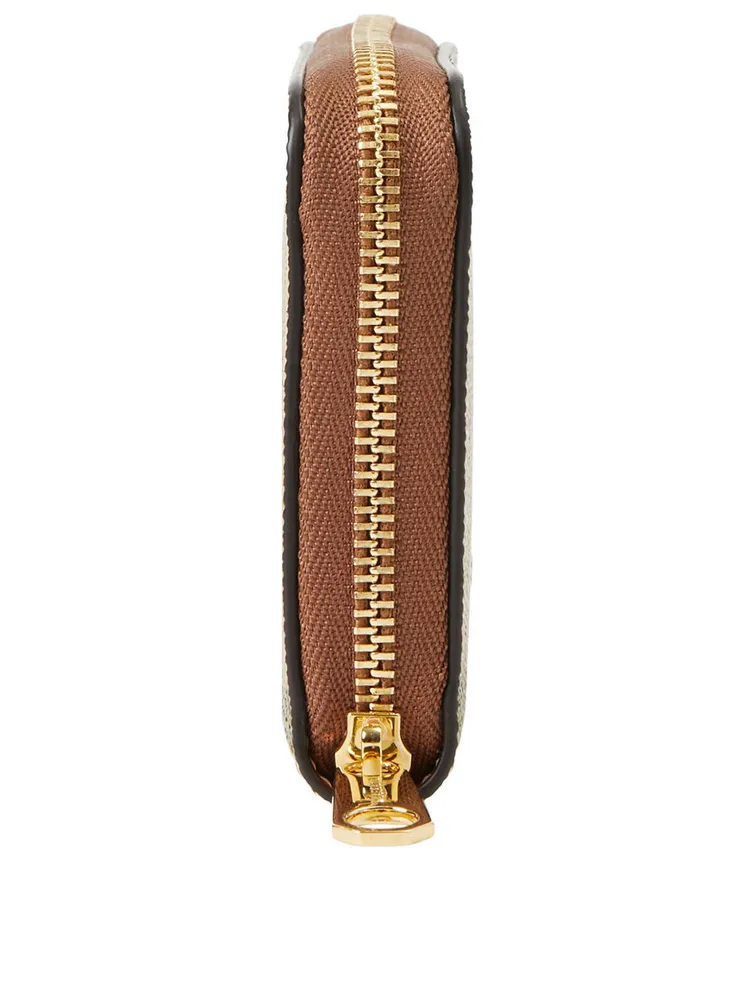 Small Check Zip Wallet