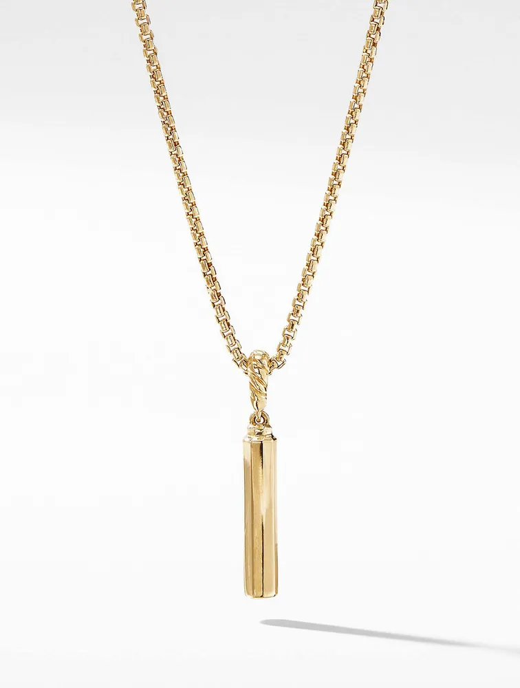 Barrel Amulet In 18k Yellow Gold With Pavé Diamonds