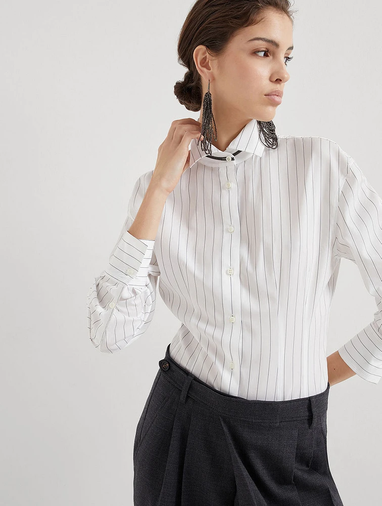 Striped Poplin Shirt