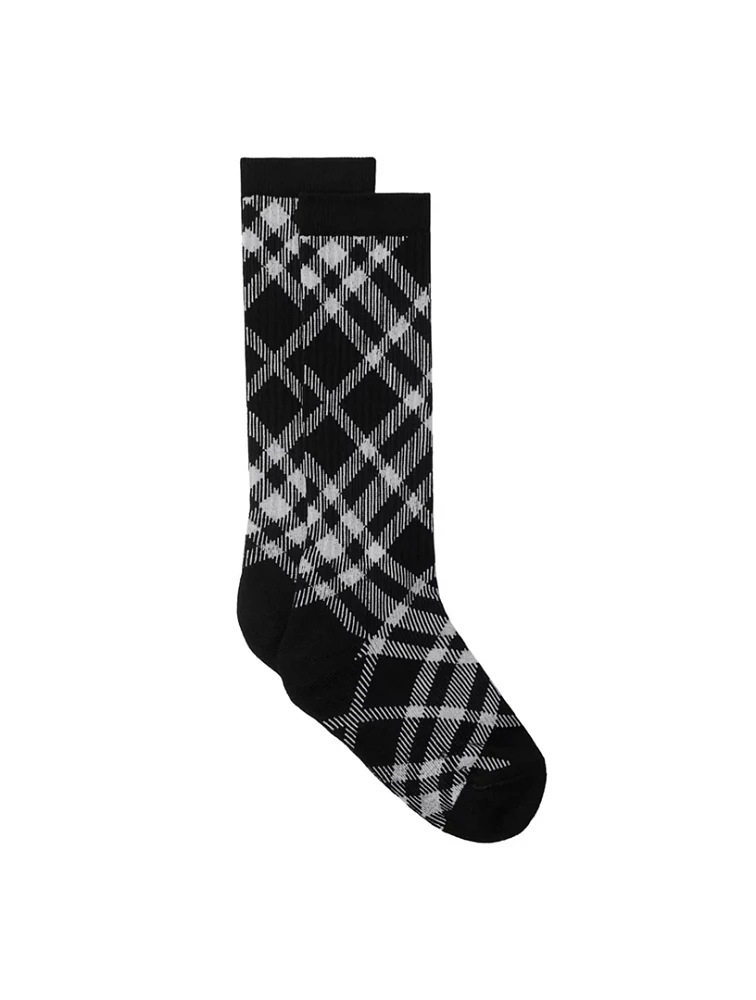 Check Cotton Blend Socks