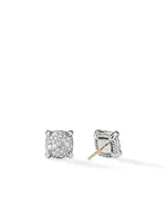 Chatelaine® Stud Earrings In Sterling Silver With Pavé Diamonds