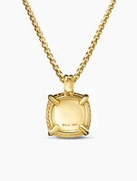 Chatelaine® pavé Bezel Pendant Necklace In 18k Yellow Gold With Champagne Citrine And Diamonds, 14mm