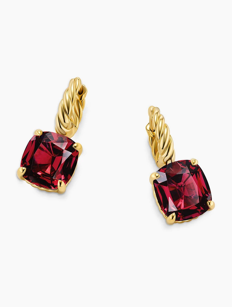 Marbella™ Drop Earrings In 18k Yellow Gold With Rhodolite Garnet, 25mm