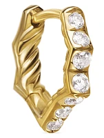 Zig Zag Stax™ Huggie Hoop Earrings In 18k Yellow Gold With Diamonds, 13mm