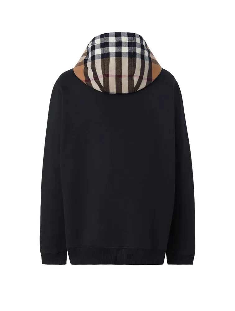 Check Hood Cotton Zip Hoodie