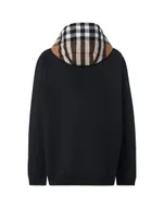 Check Hood Cotton Zip Hoodie
