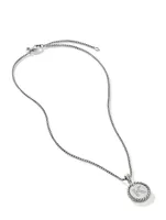 K Initial Charm In Sterling Silver With Pavé Diamonds