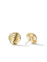 Sculpted Cable Stud Earrings In 18k Yellow Gold