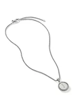 J Initial Charm In Sterling Silver With Pavé Diamonds