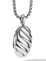 Sculpted Cable Locket Amulet In Sterling Silver