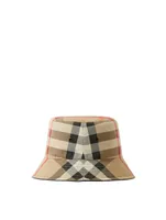 Exaggerated Check Cotton Bucket Hat