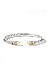 Helena Bracelet Sterling Silver With 18k Yellow Gold Domes And Pavé Diamonds