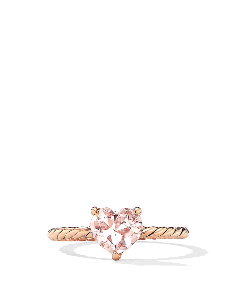 Chatelaine® Heart Ring 18k Rose Gold With Morganite