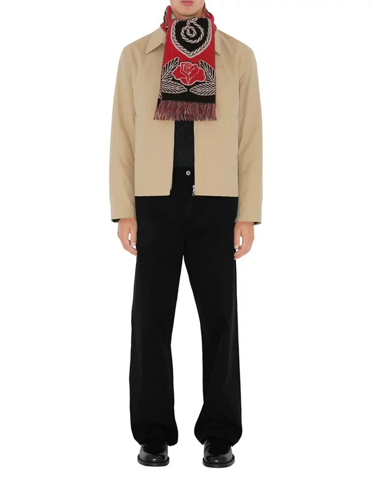 B Shield Wool Cashmere Scarf
