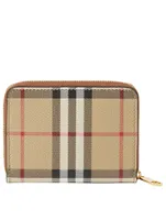 Small Check Zip Wallet