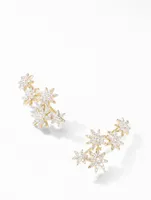 Starburst Climber Earrings In 18k Yellow Gold With Full Pavé Diamonds