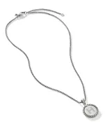 H Initial Charm In Sterling Silver With Pavé Diamonds
