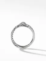 Petite X Ring Sterling Silver With Pavé Diamonds