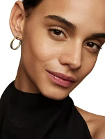 Crossover Hoop Earrings In Sterling Silver With 18k Yellow Gold