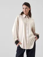 Stretch Silk Satin Shirt