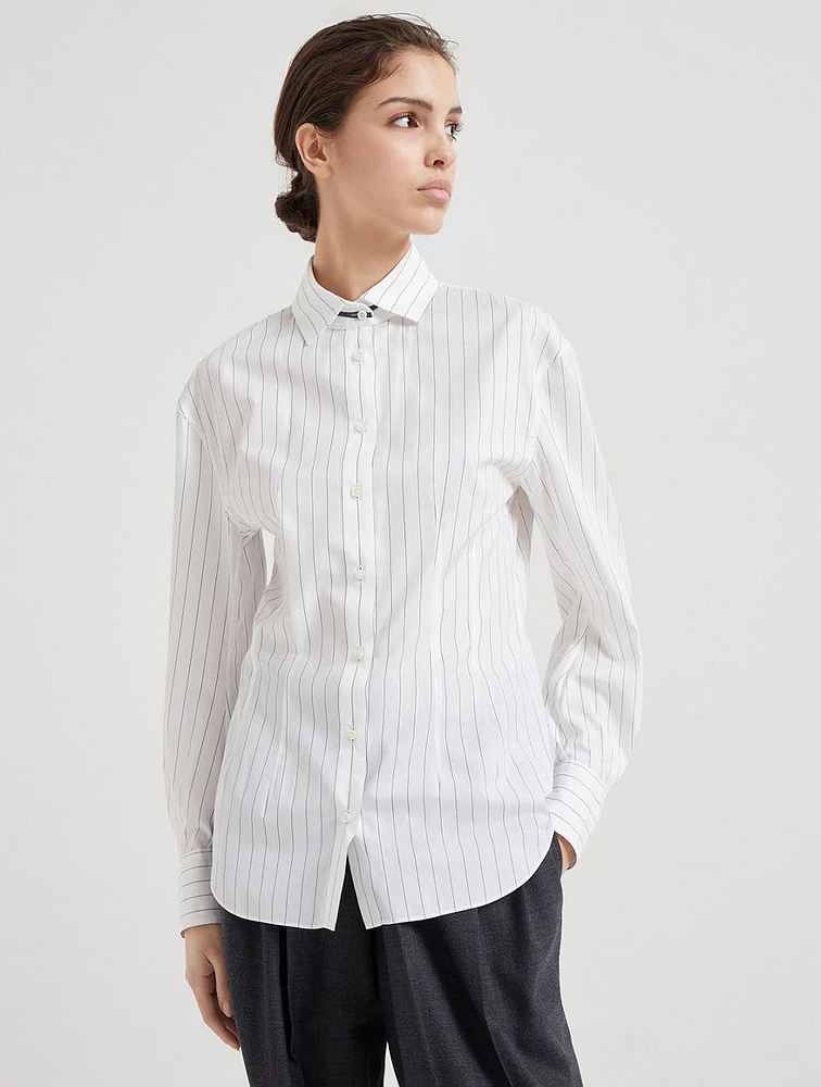 Striped Poplin Shirt