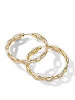 Stax Chain Link Hoop Earrings In 18k Yellow Gold With Pavé Diamonds