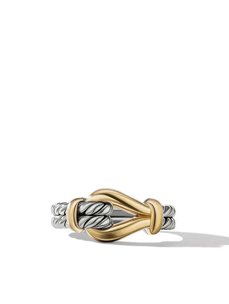 Thoroughbred Loop Ring Sterling Silver With 18k Yellow Gold